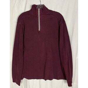 Black Brown 1826 Sweater Men XL/TG‎ Wine 1/4 Zip Cotton Mock Neck Pullover